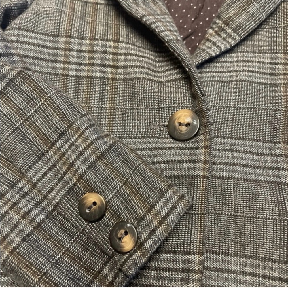 Zara Girl Plaid Brown/Grey Blazer 9/10